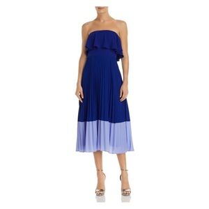 Aidan Mattox Pleated Blue cocktail dress